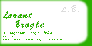 lorant brogle business card